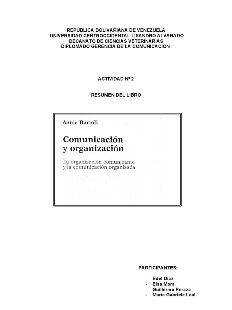 comunicacion y organizacion annie bartoli